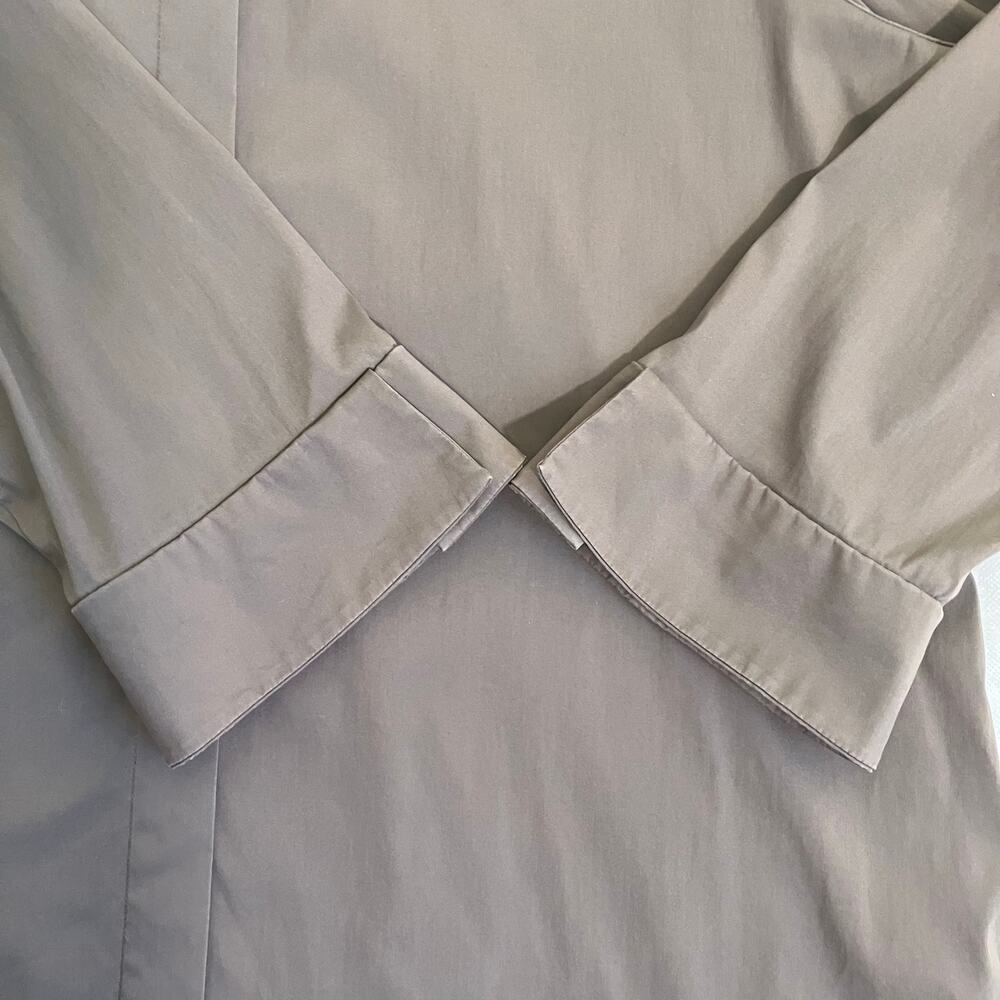 Lafayette 148 Womens XXL Taupe Brown Hip Length Button-Up Shirt Minimalist Clean - Picture 14 of 16